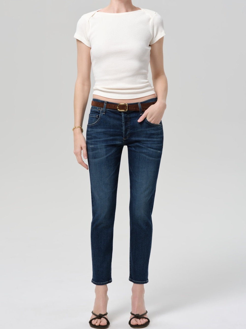 Citizens Of Humanity| Dark Blue Denim Ankle Rocket Crop Slim Jeans Sz 24